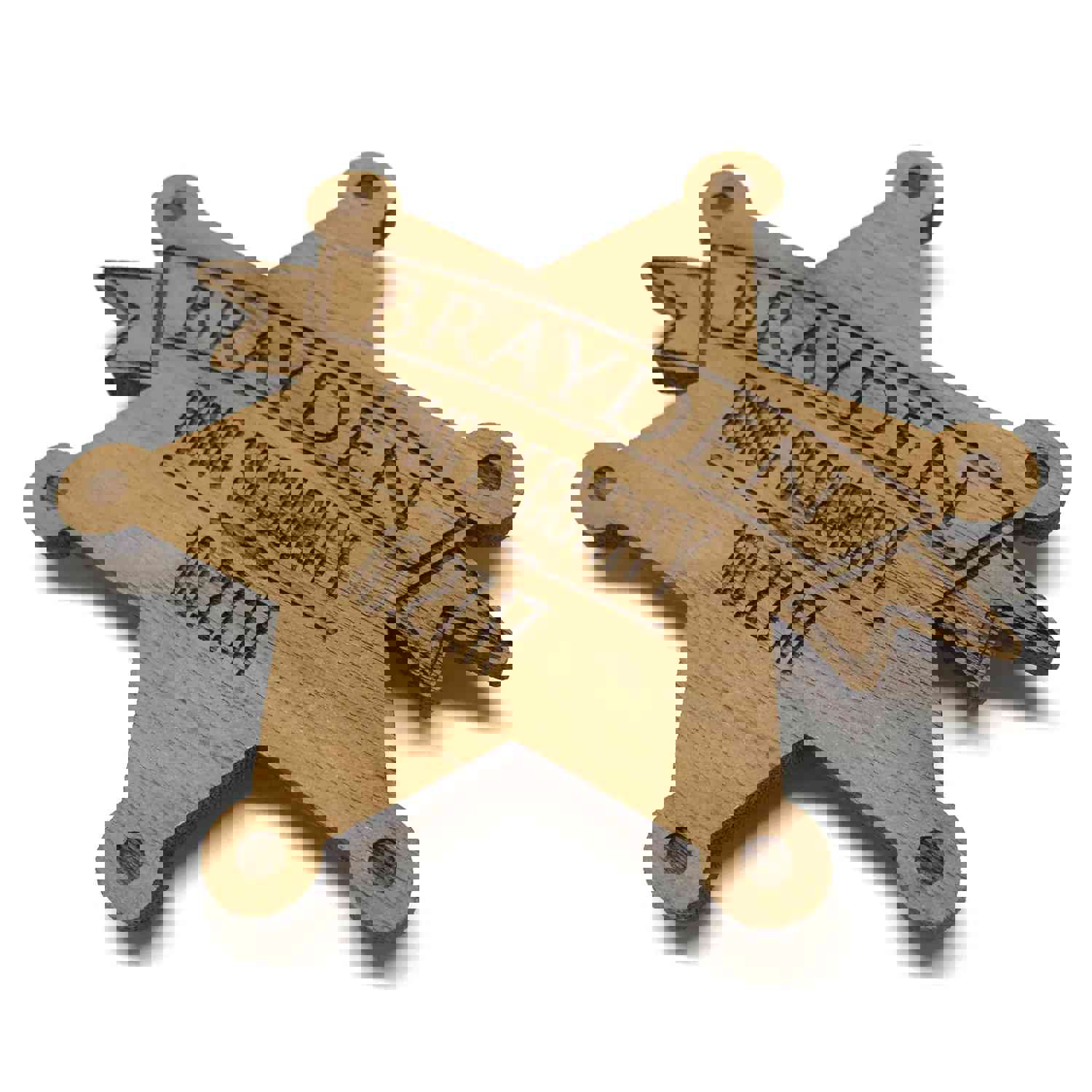 Personalized Wooden Ring Security Badge - Engraved Wedding Name Tag