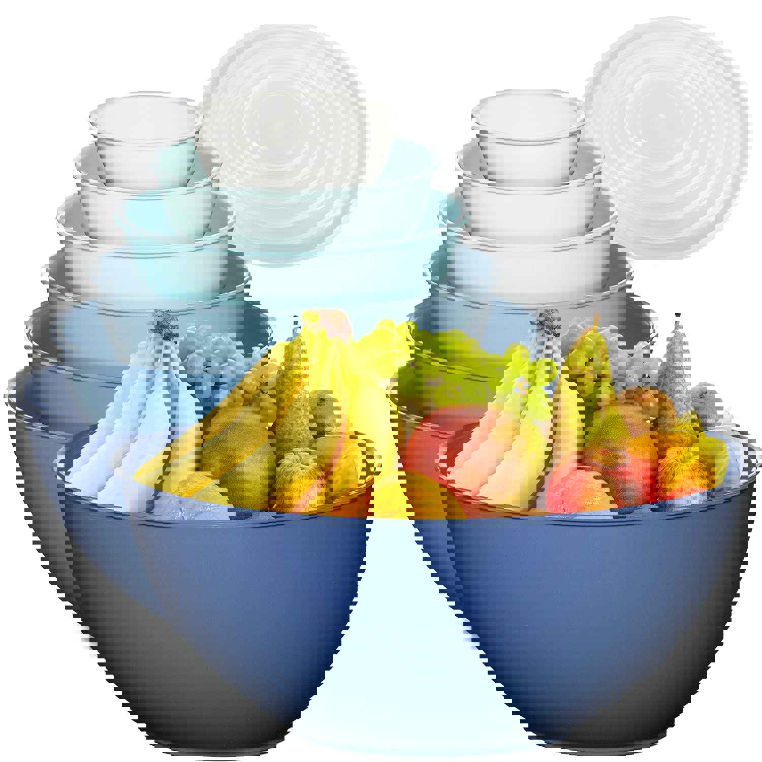 12 Piece Plastic Mixing Bowls Set with Lids - Colorful, Microwave & Freezer Safe