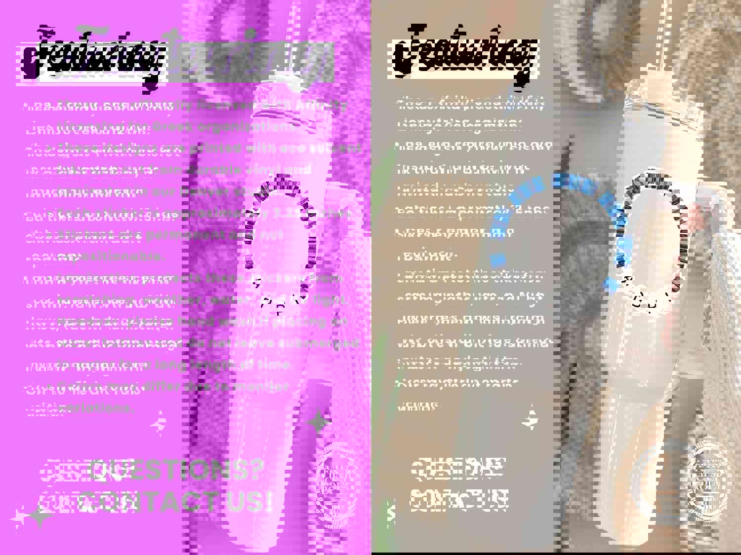 Alpha Delta Pi Vinyl Sticker - Sorority Letters Decal with Friendship Bracelet Design