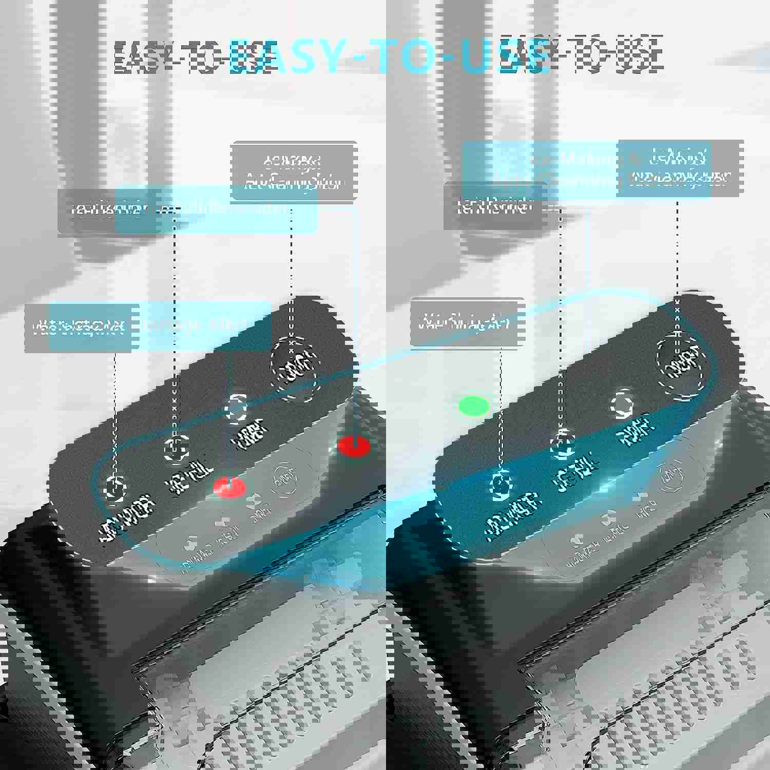 Countertop Ice Maker Machine with Handle, 26Lbs in 24Hrs, 9 Ice Cubes Ready in 6 Mins, Auto-Cleaning Portable Ice Maker with Basket and Scoop, for Home/Kitchen/Camping/RV (Silver)