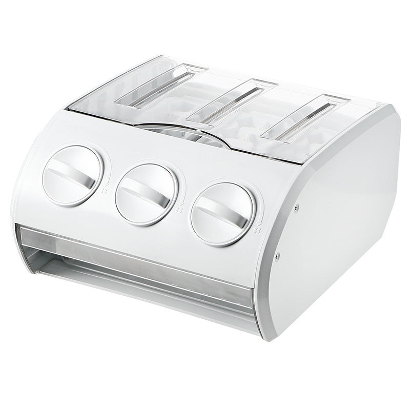 Refrigerator Storage Drawer 30 Grid Small Ice Cube Mould Box Popsicle Molds Maker Tray