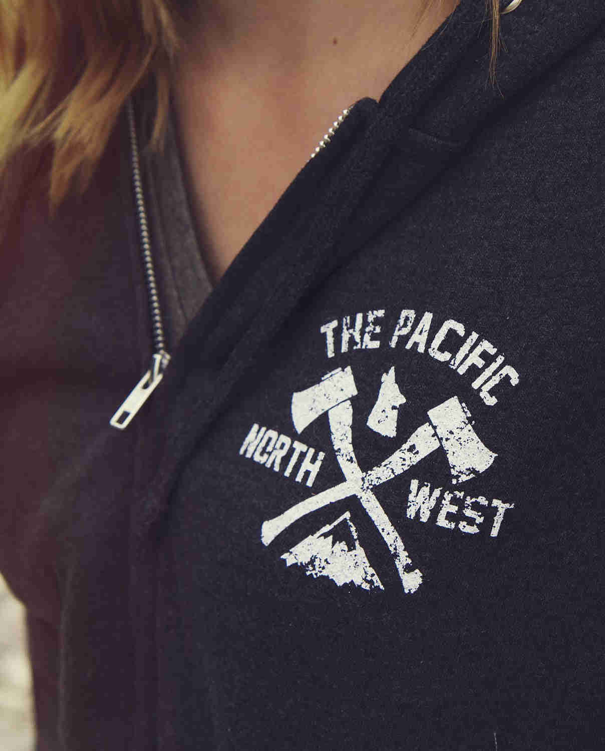 NW Tree Zip Hoodie - Ultra Soft Evergreen Tree Design