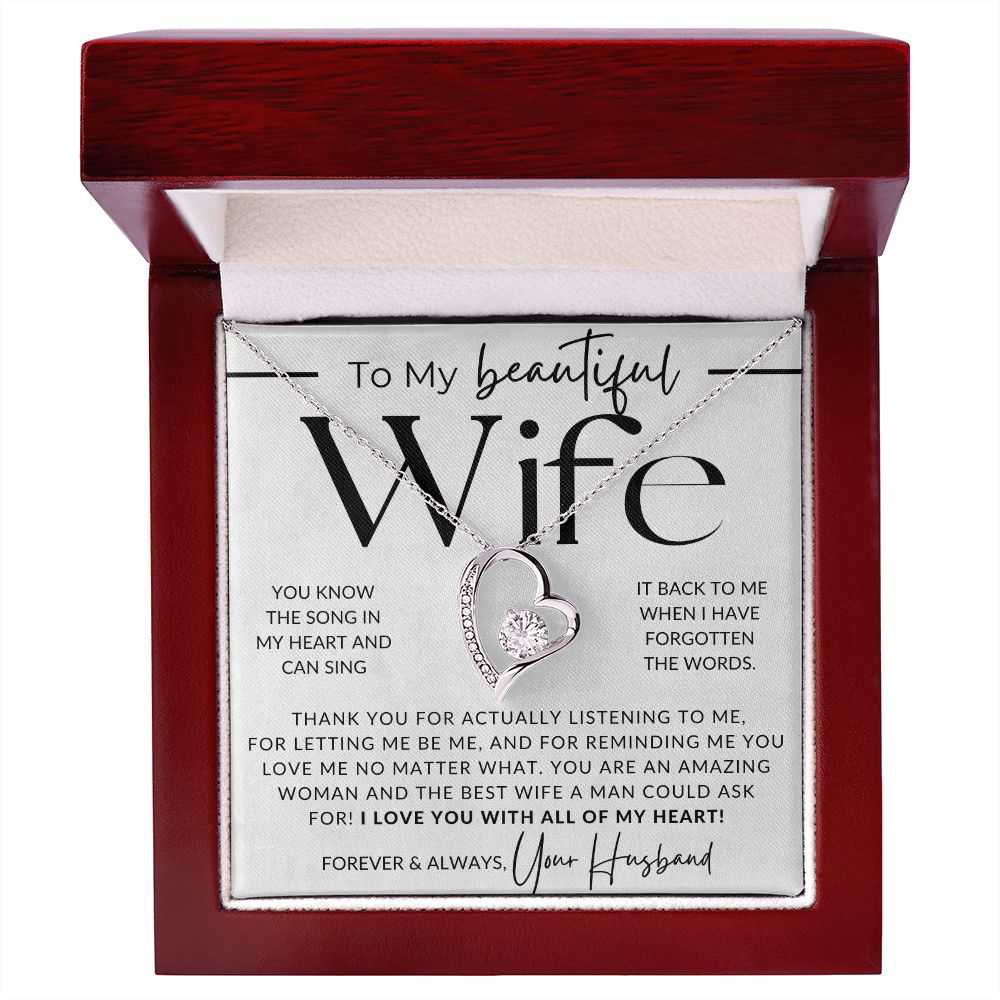 You Know The Song - Heart Pendant Necklace - Perfect Gift for Wife on Christmas, Valentine's Day, Birthday, Anniversary