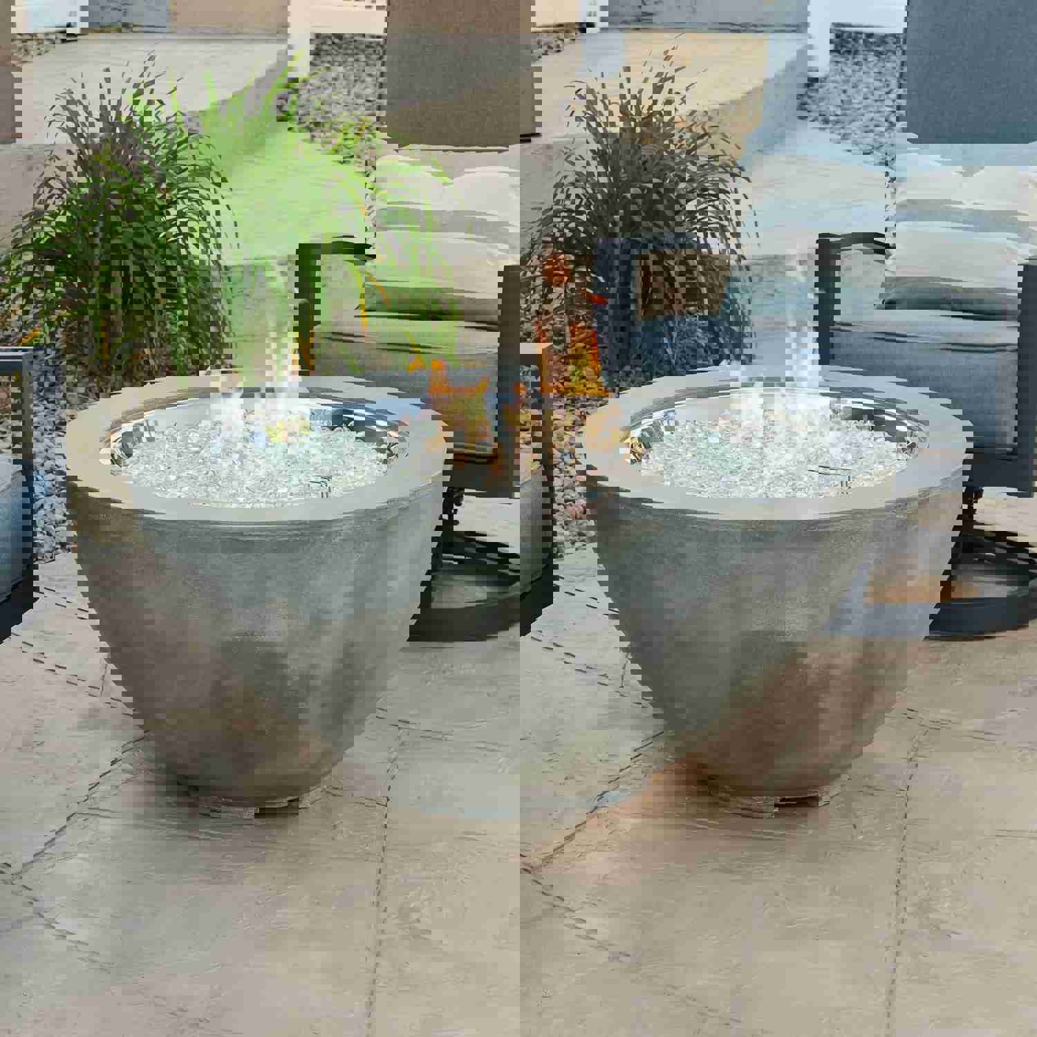 42 Cove Round Gas Fire Pit Bowl - Modern Outdoor Fire Pit