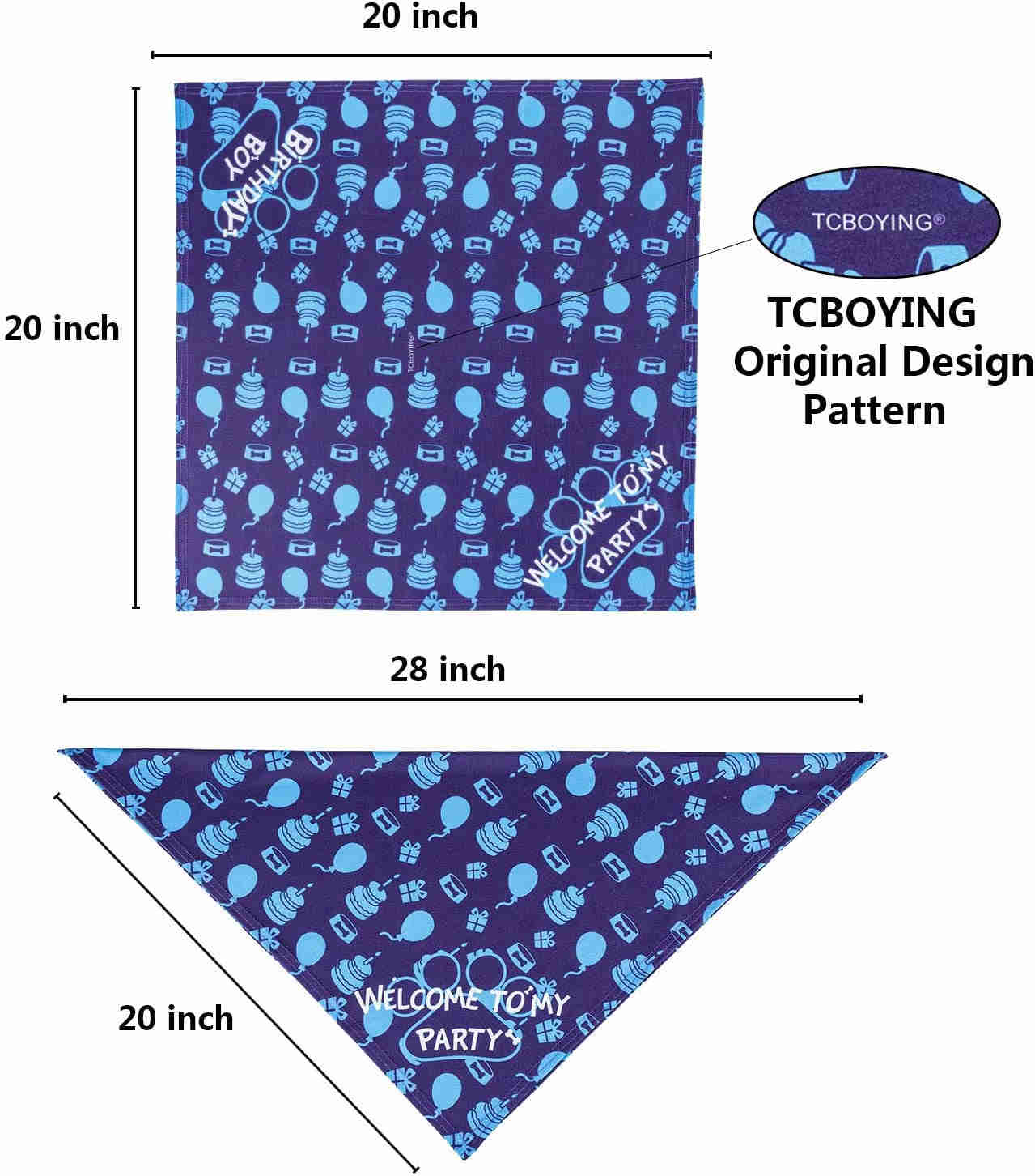 TCBOYING Dog Birthday Party Supplies Set - Bandana, Hat, and Bow Tie for Small to Medium Dogs