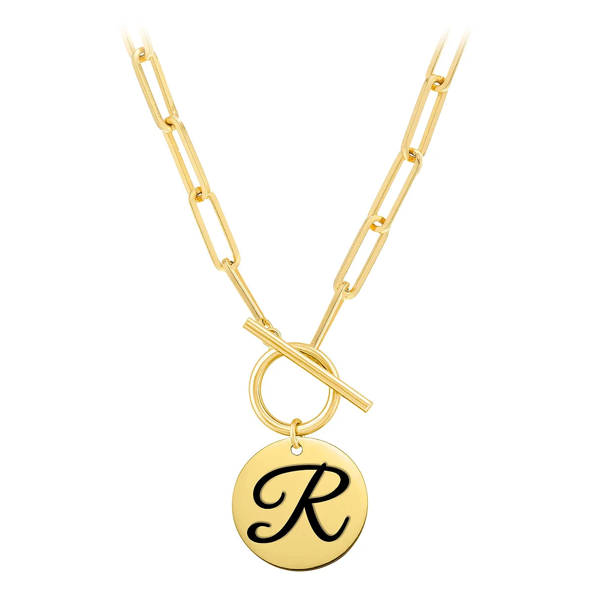 Dani Paperclip Initial Necklace - Personalized Elegant Jewelry