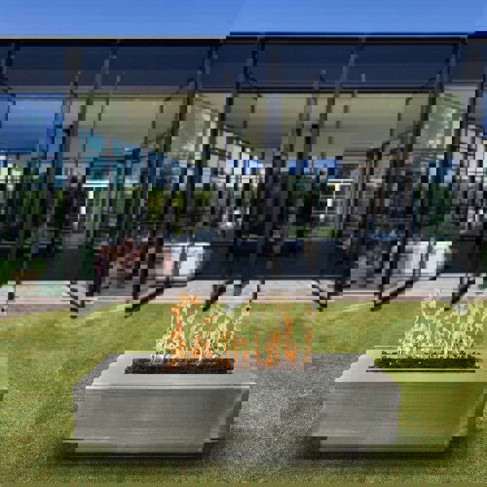 Top Fires Coronado Rectangular Stainless Steel Gas Fire Pit