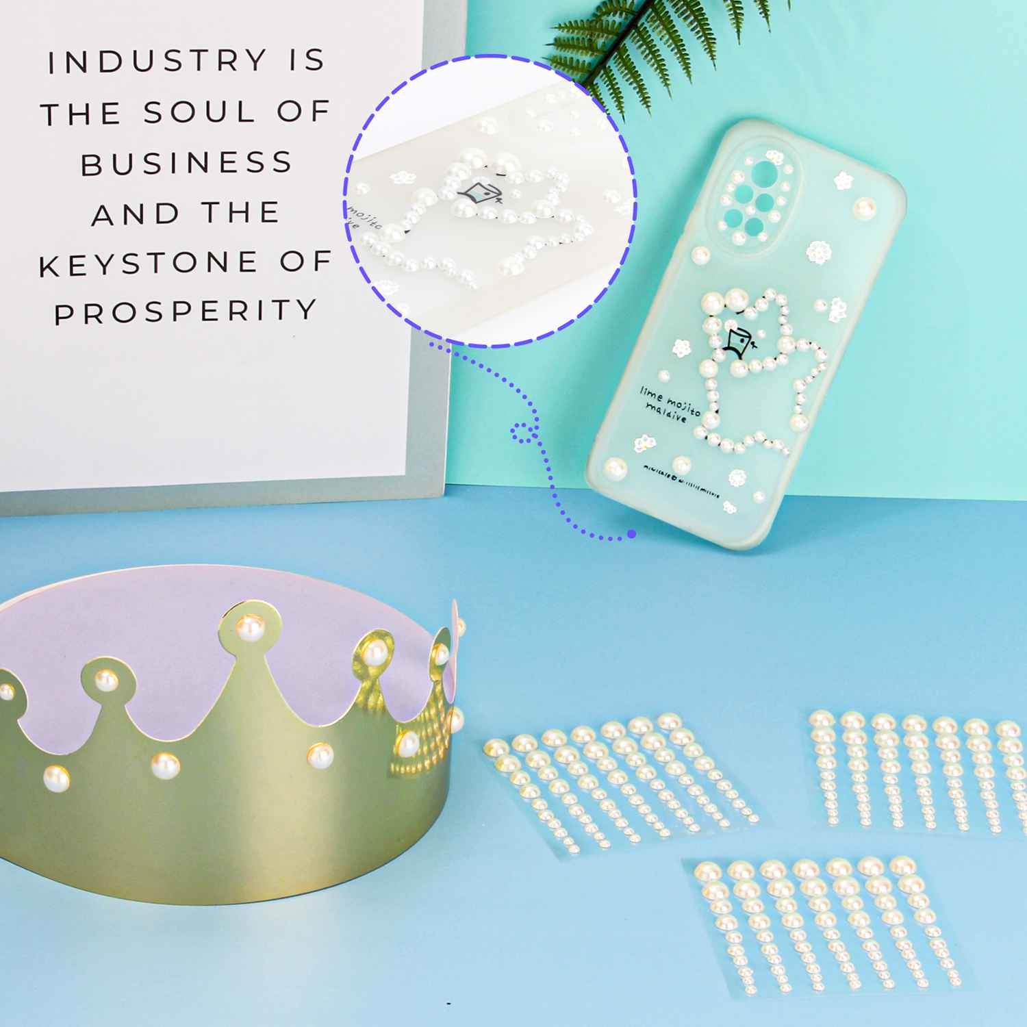 1050 PCS Pearl Stickers Self Adhesive - 5 Sizes for Face, Body, Nail, Hair, and Phone Decor