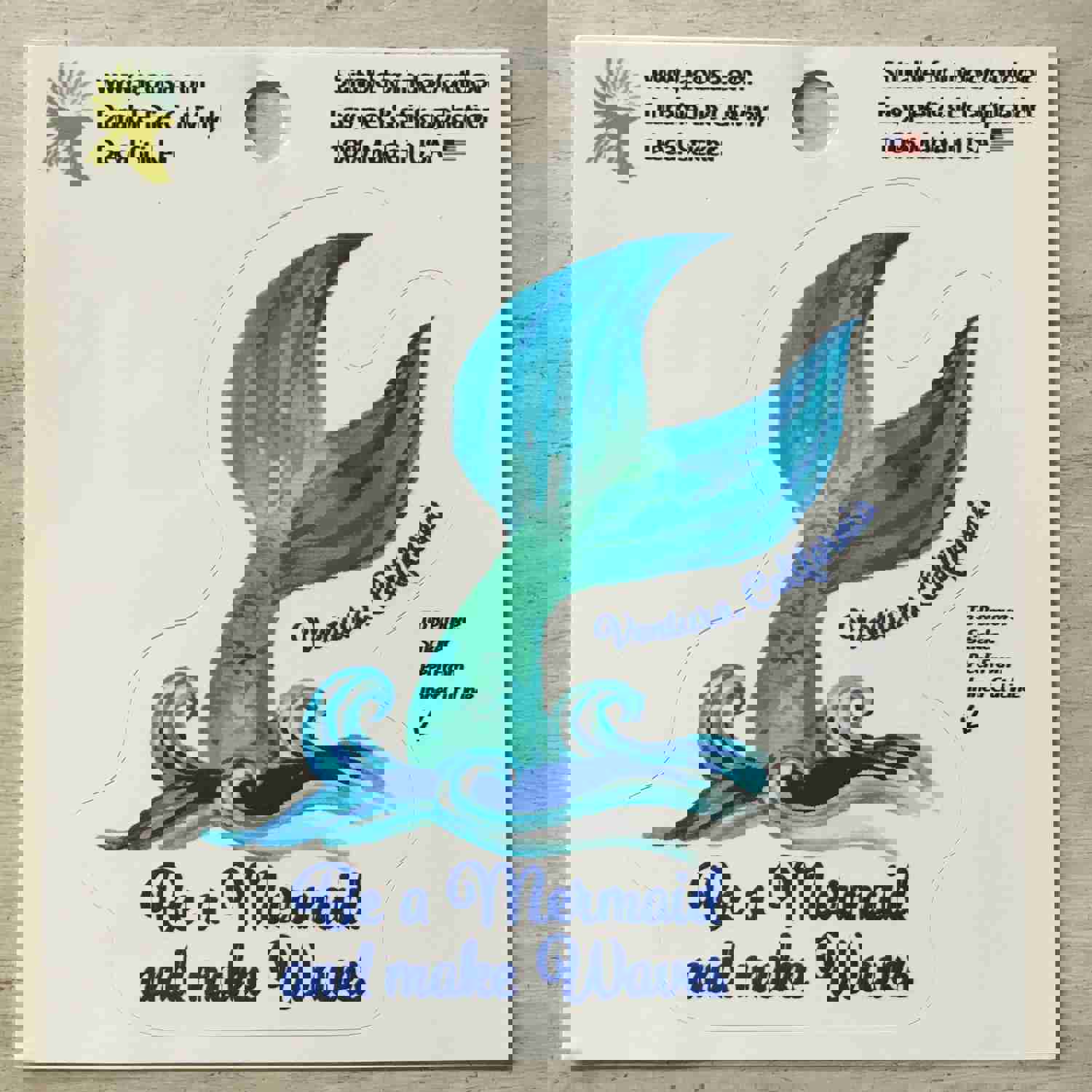 Ventura California Die Cut Mermaid Stickers