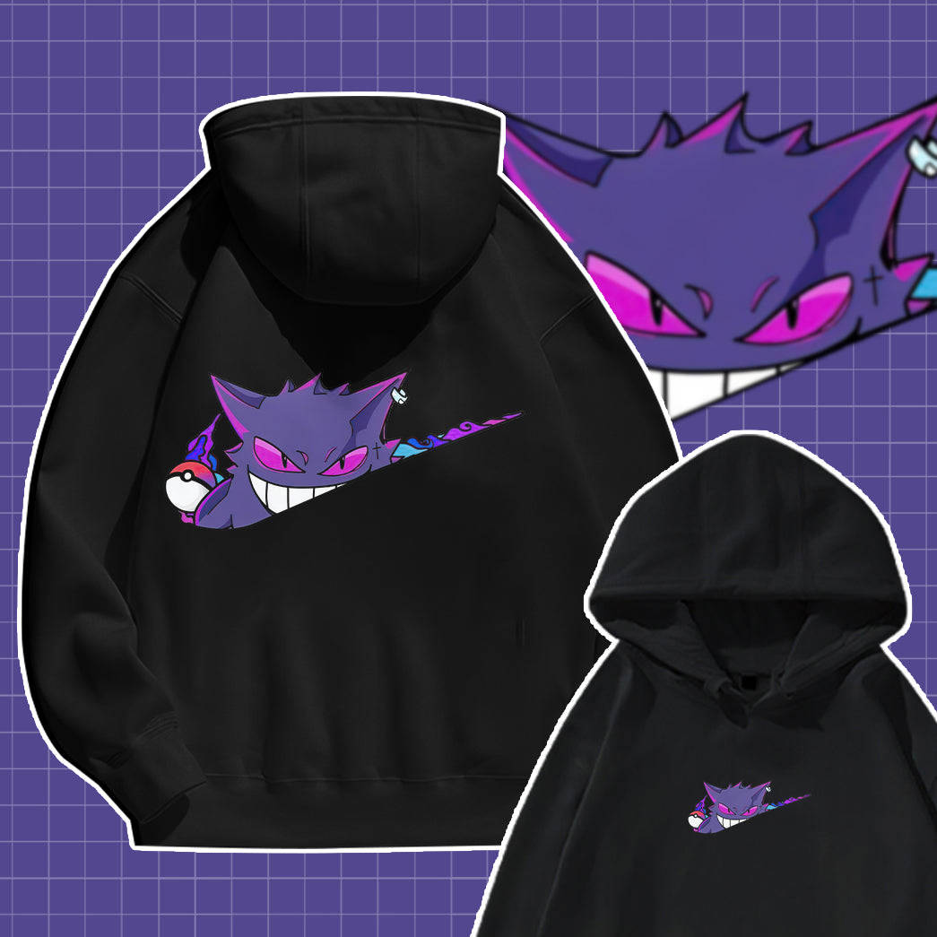 Gengar Simple Swoosh Custom 2-Side Printed Hoodie - Unisex Classic Fit