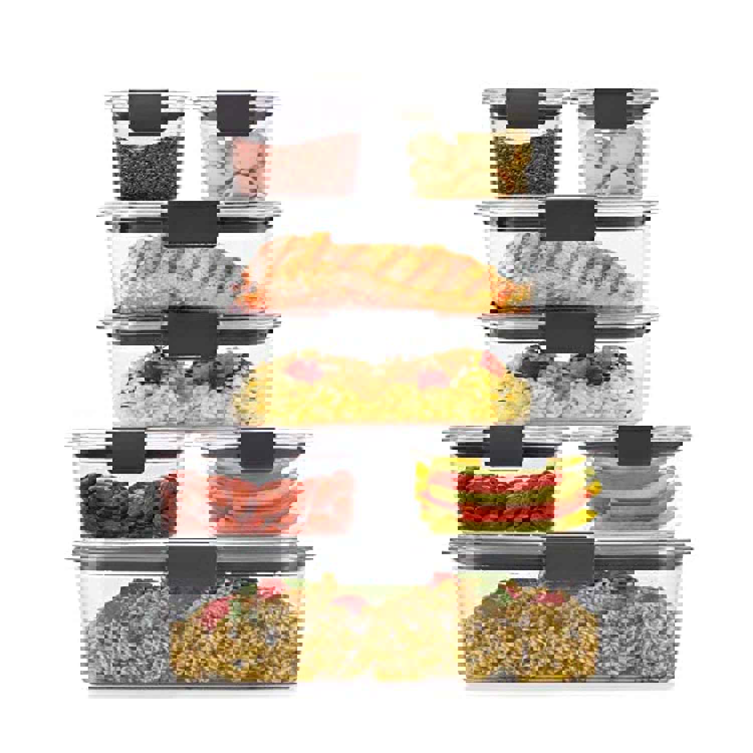 iPEGTOP Brilliance Storage 14-Piece Plastic Lids | BPA Free, Leak Proof Food Container, Clear