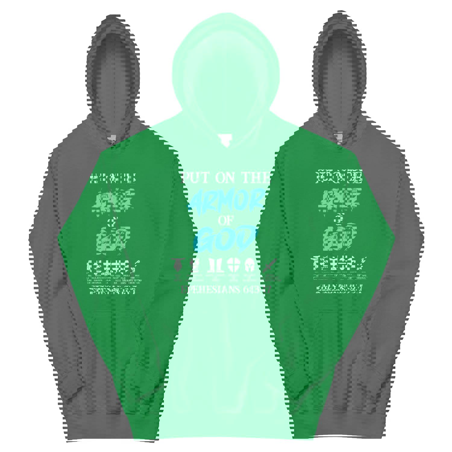 F&H Christian Put on The Armor of God Mens Hoodie