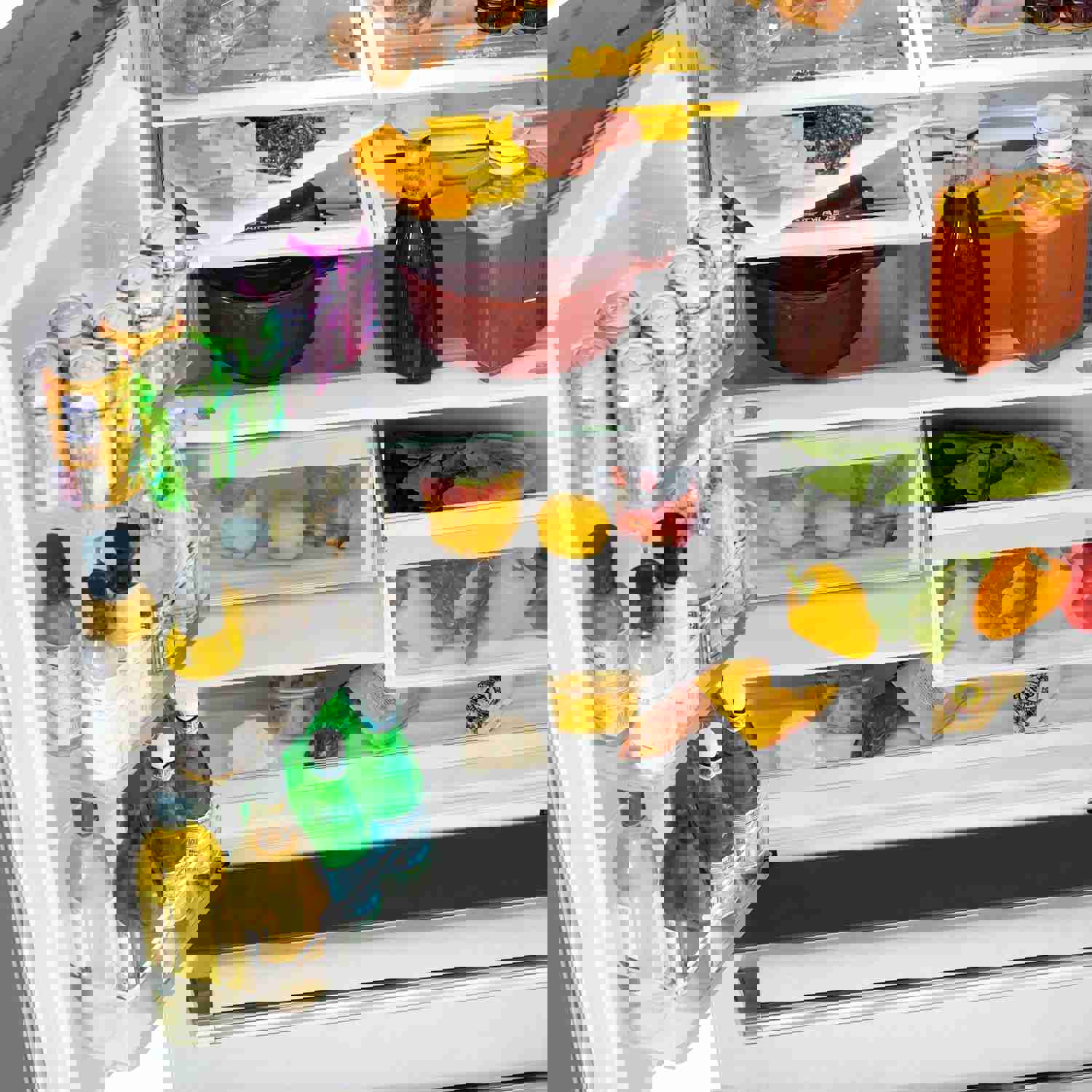 ZLINE 36 In. Autograph 22.5 cu. ft. Refrigerator with Ice Maker in Fingerprint Resistant Stainless Steel and Champagne Bronze Accents