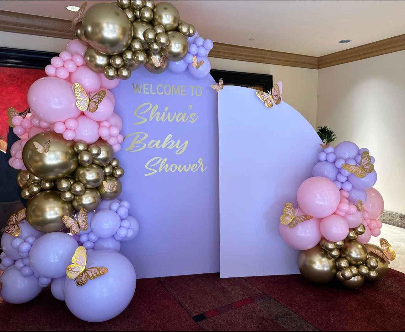 Mocsicka Giant Double Layer Gold Hollow Butterfly 3D Wall Stickers - 12pcs Party Decor