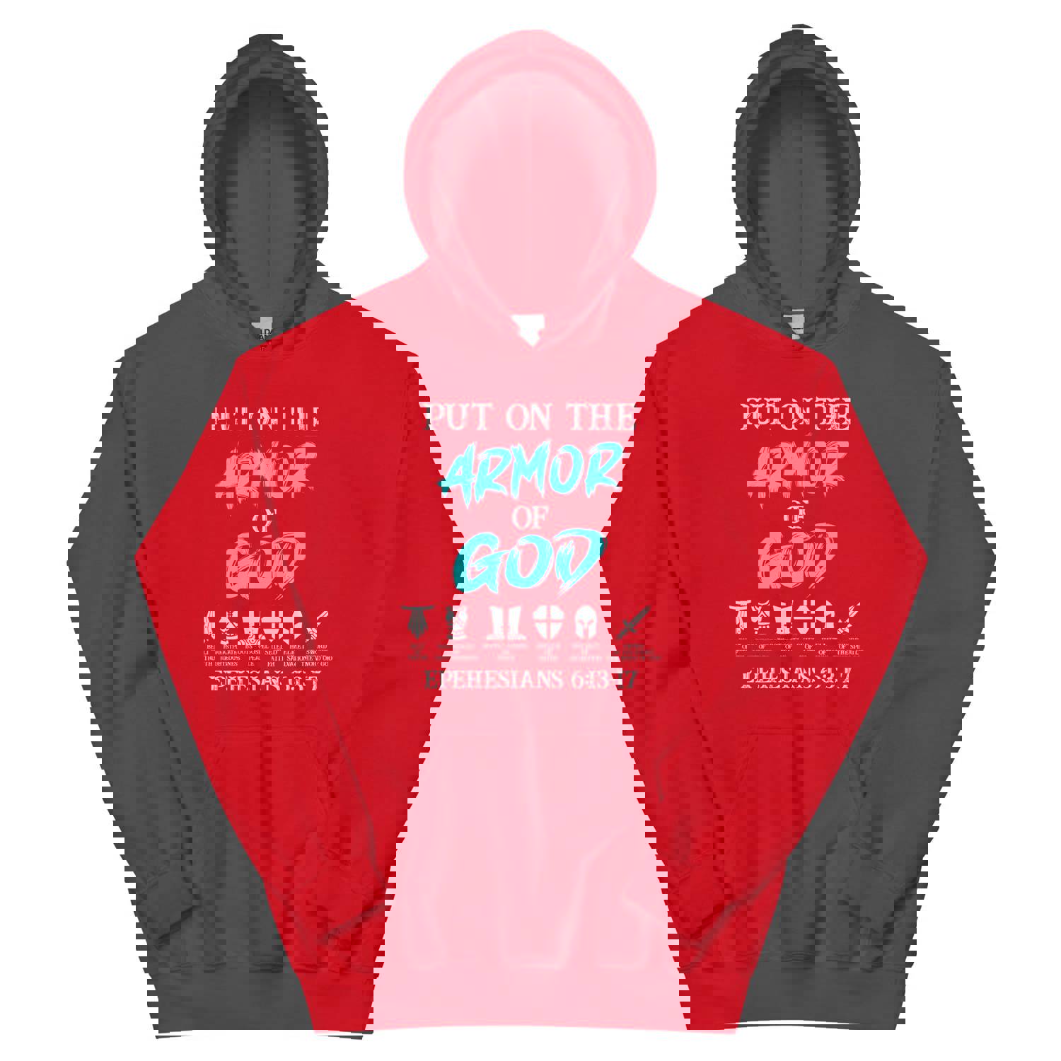 F&H Christian Put on The Armor of God Mens Hoodie