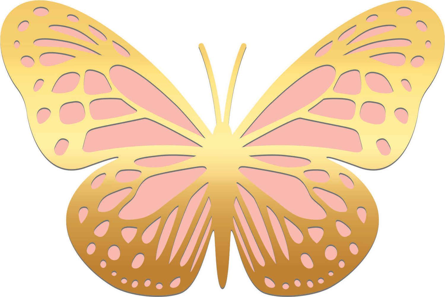 Mocsicka Giant Double Layer Gold Hollow Butterfly 3D Wall Stickers - 12pcs Party Decor