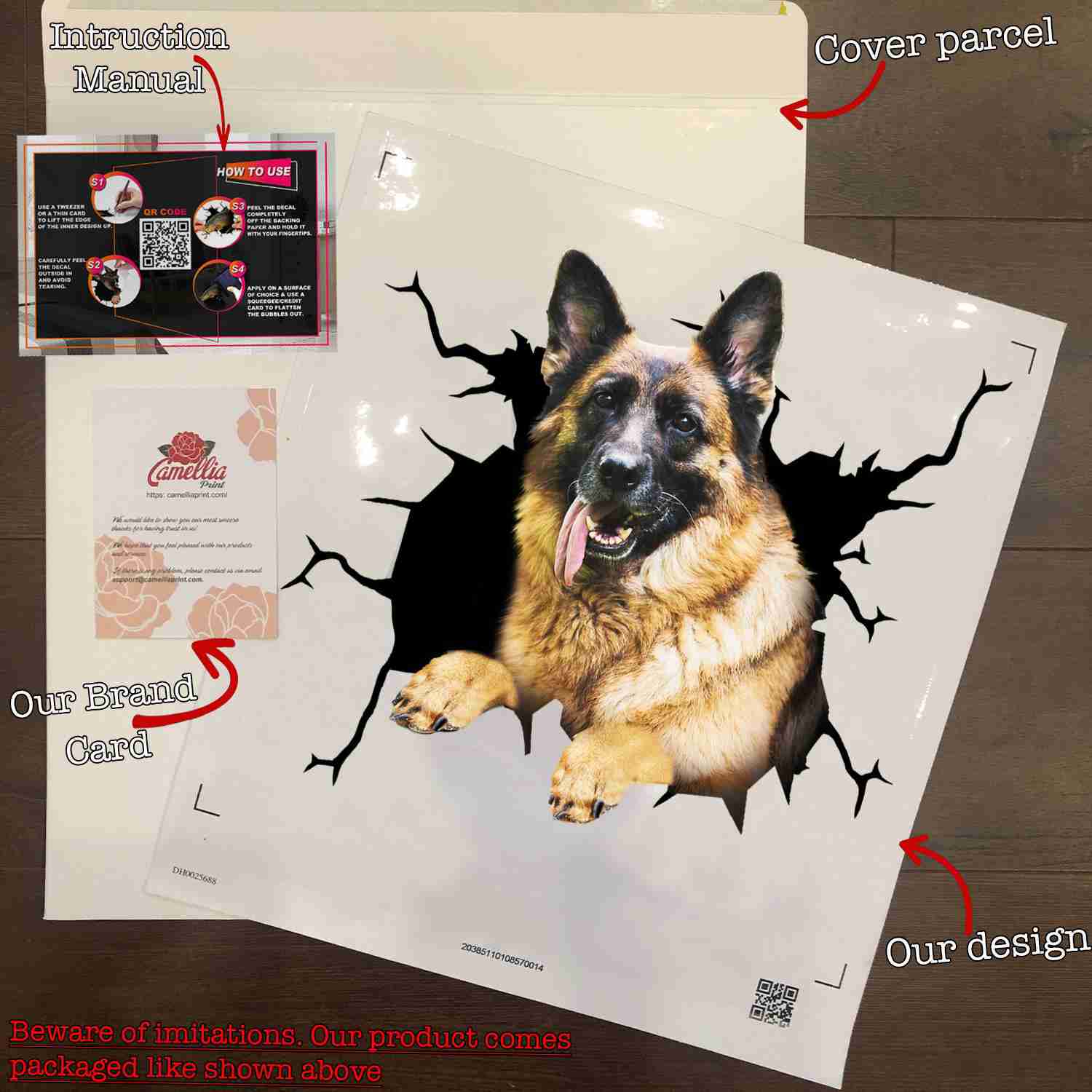 German Shepherd Crack Sticker For Back Window Wiper Fun Car Sticker Boyfriend Valentines Day Gifts