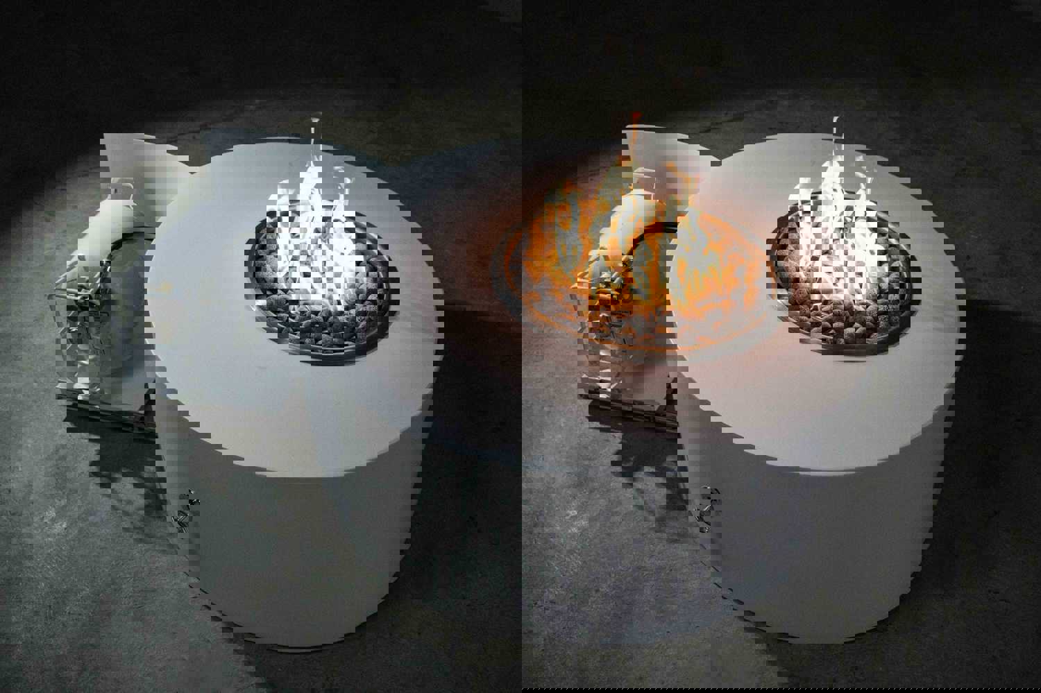 The Outdoor Plus - Isla 60 Black Powder Coated Metal Liquid Propane Fire Pit with Match Lit and Flame Sense Ignition