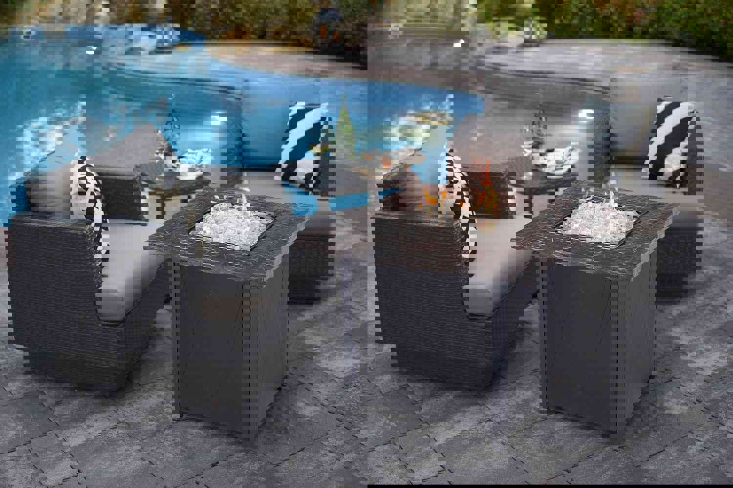 Endless Summer 30 In. Outdoor Propane Gas Rock Top Fire Pit