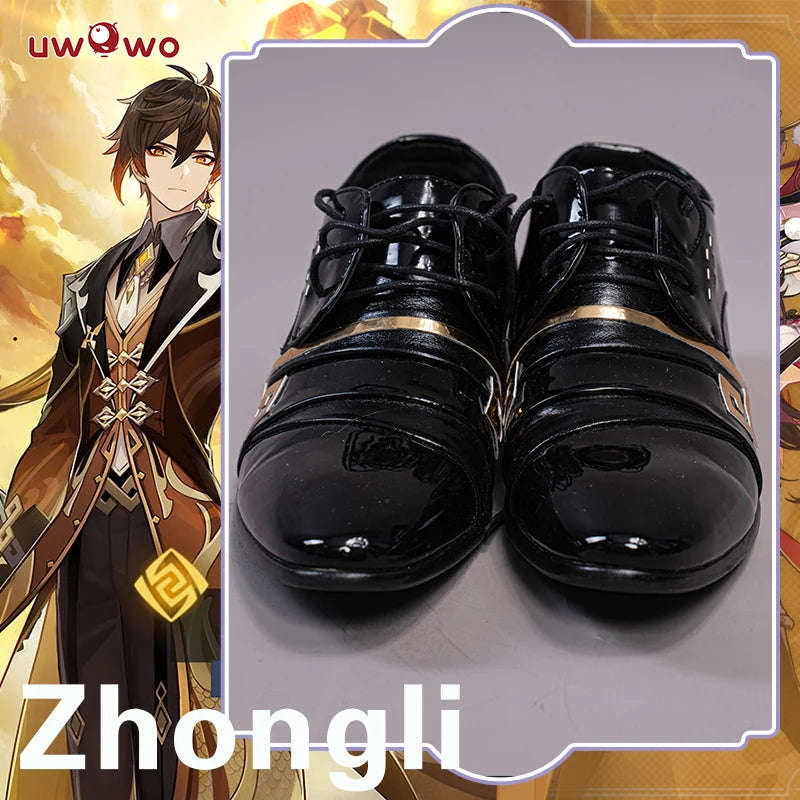 UWOWO Zhongli Cosplay Shoes - Genshin Impact Geo Archon Morax Footwear Boots