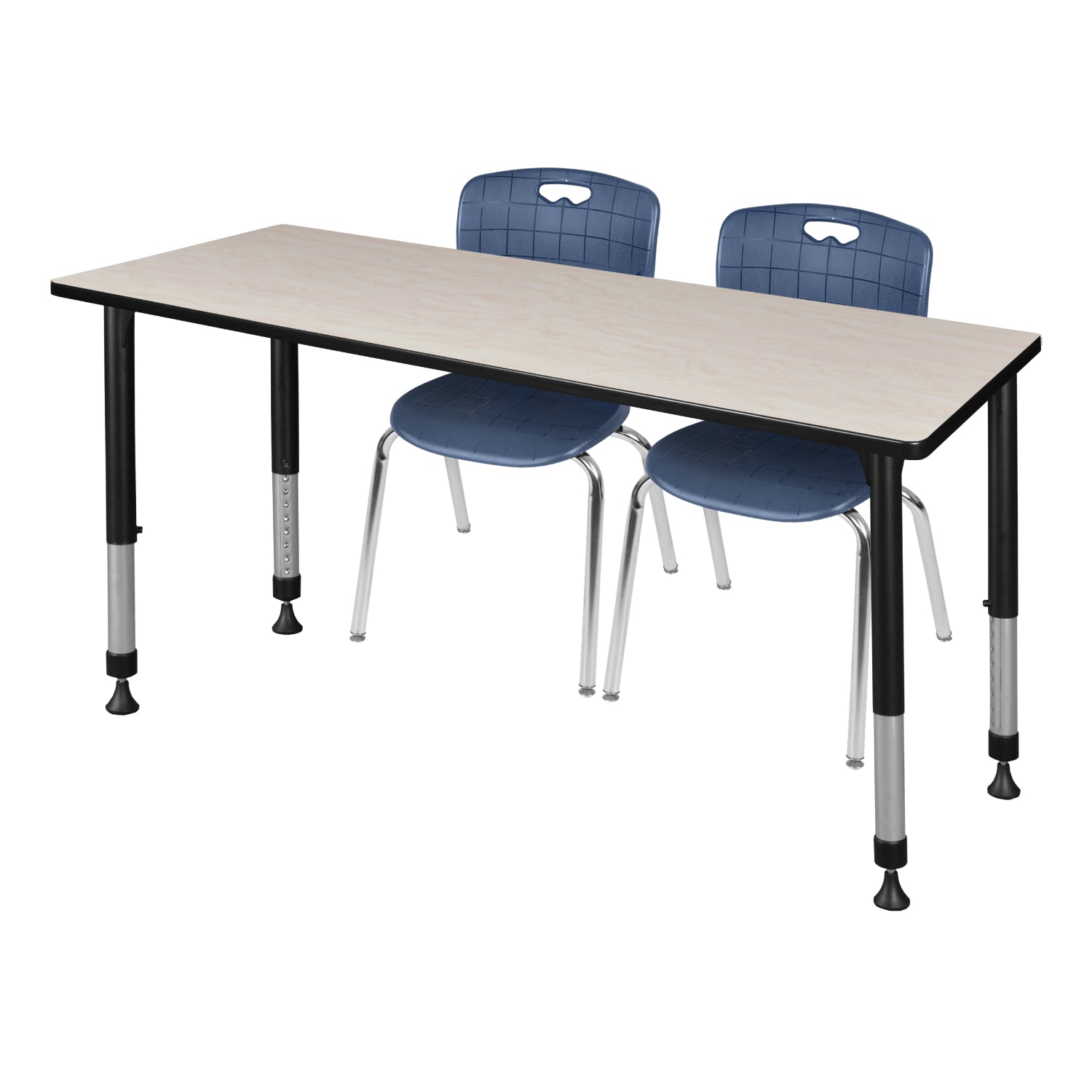 Kee Classroom Table and Chair Package - Adjustable Height Table with 2 Stackable Chairs