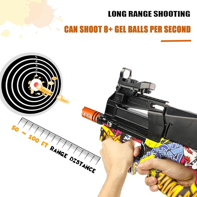 Electric Gel Ball Blaster Splatter Ball Gun for Outdoor Shooting Games