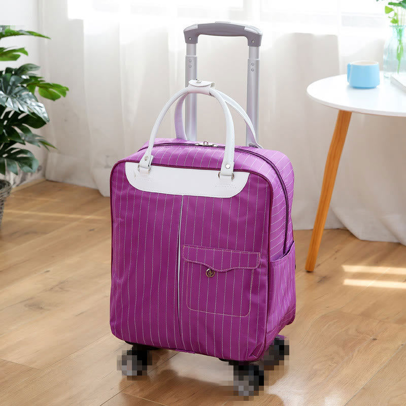Women's Pull Rod Travel Backpack with Wheels - Large Capacity