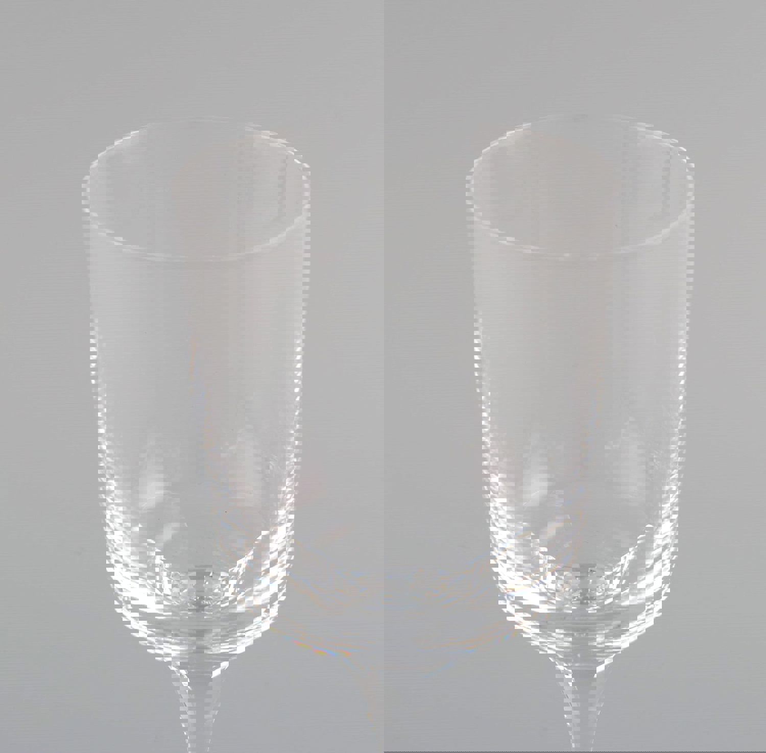 Six René Lalique Chenonceaux Red Wine Glasses in Clear Mouth-Blown Crystal Glass, Mid-20th Century