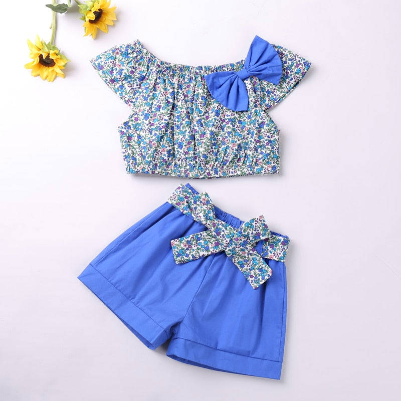 Kids Girls 2 Piece Trendy Summer Clothing Sets