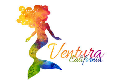 Ventura California Die Cut Mermaid Stickers