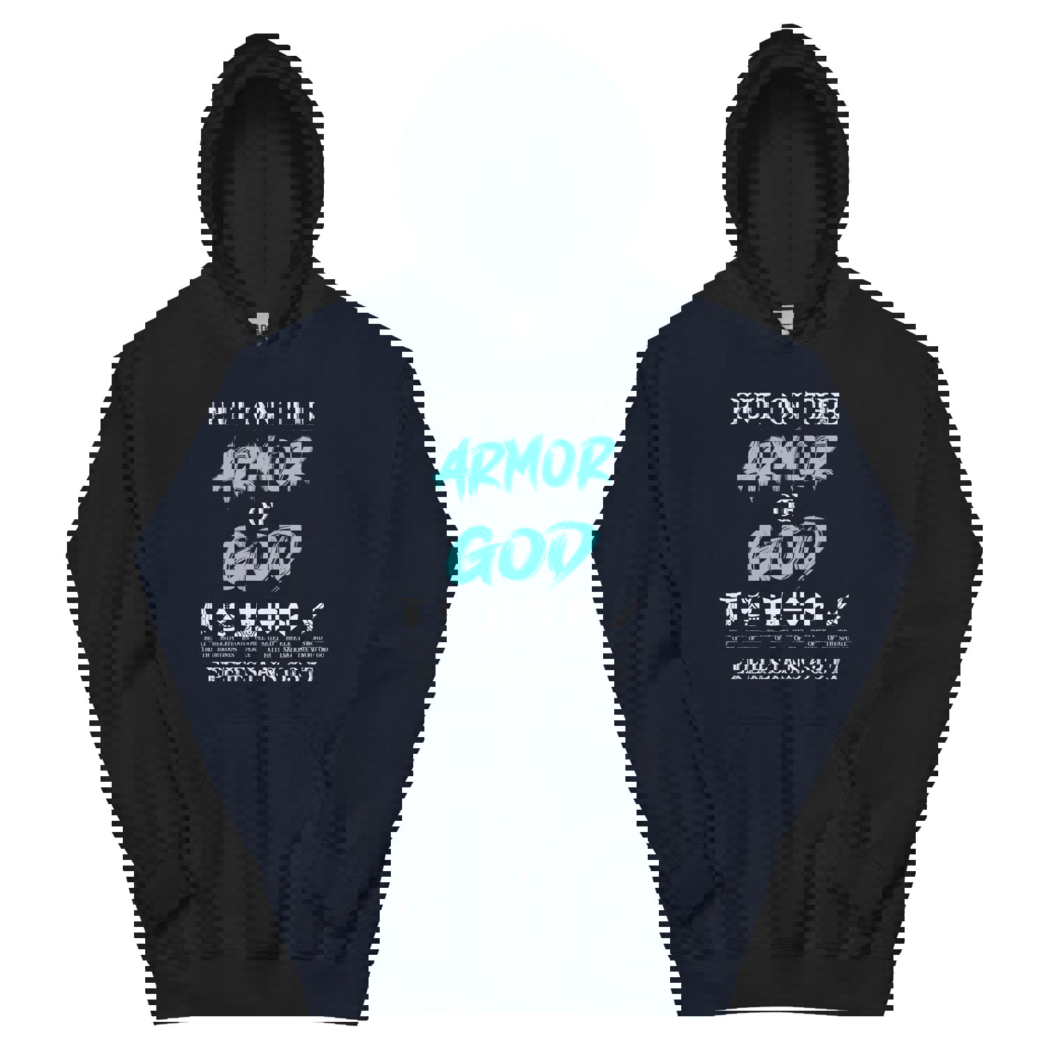 F&H Christian Put on The Armor of God Mens Hoodie