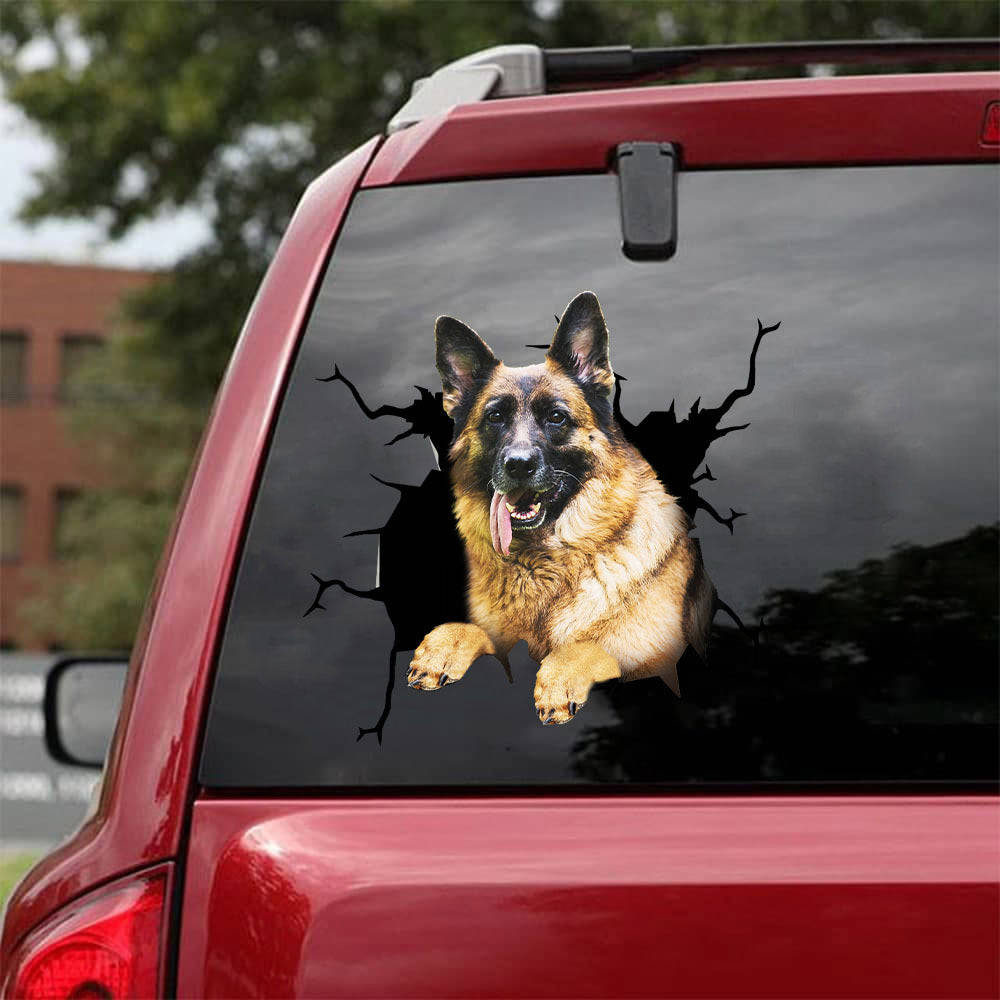 German Shepherd Crack Sticker For Back Window Wiper Fun Car Sticker Boyfriend Valentines Day Gifts