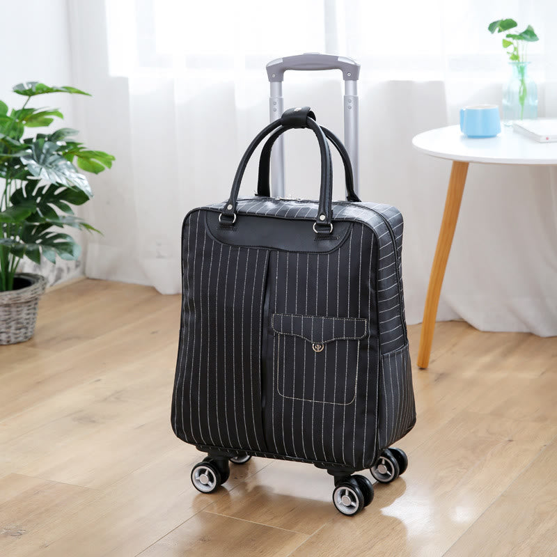 Women's Pull Rod Travel Backpack with Wheels - Large Capacity