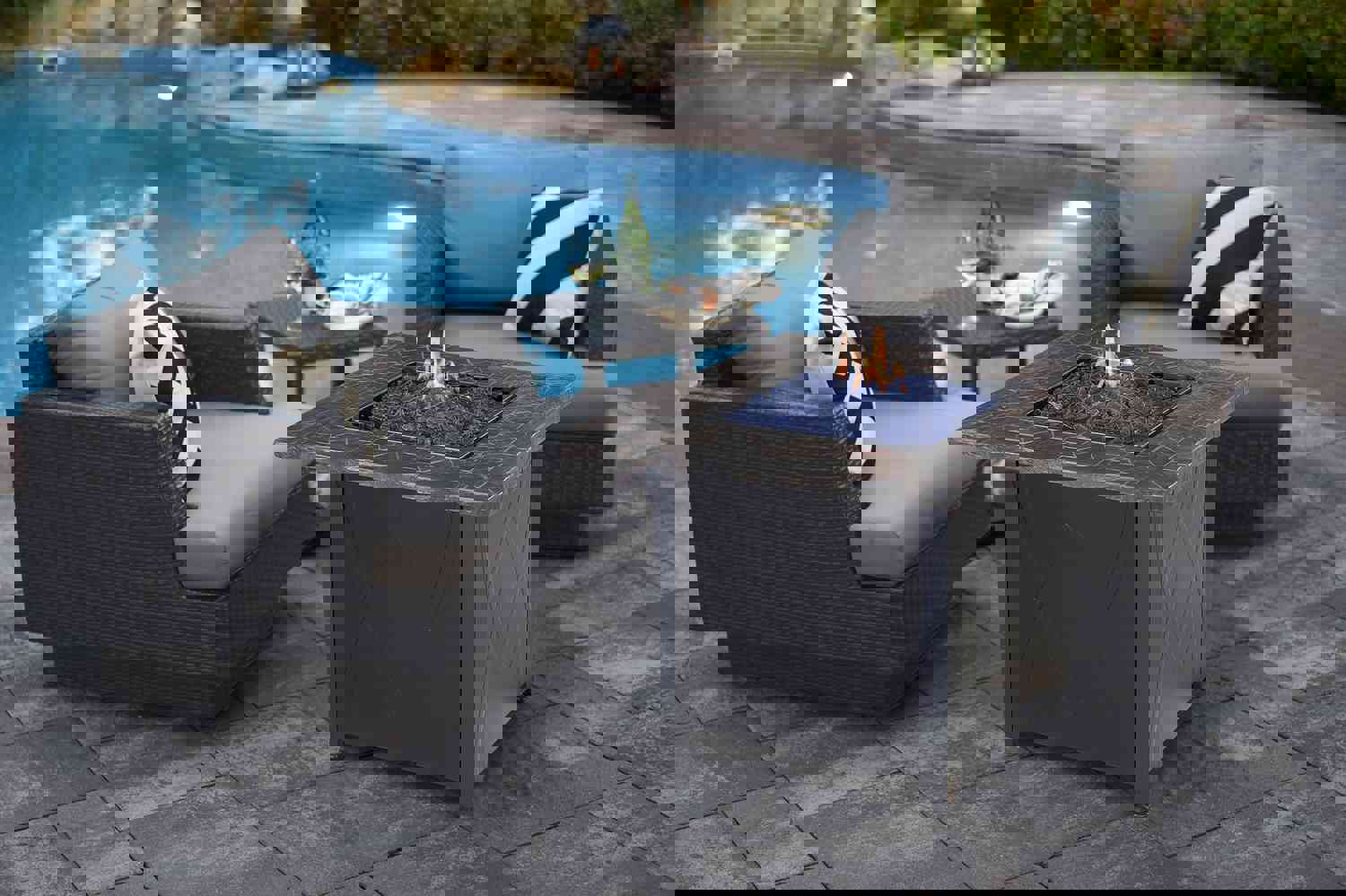 Endless Summer 30 In. Outdoor Propane Gas Rock Top Fire Pit