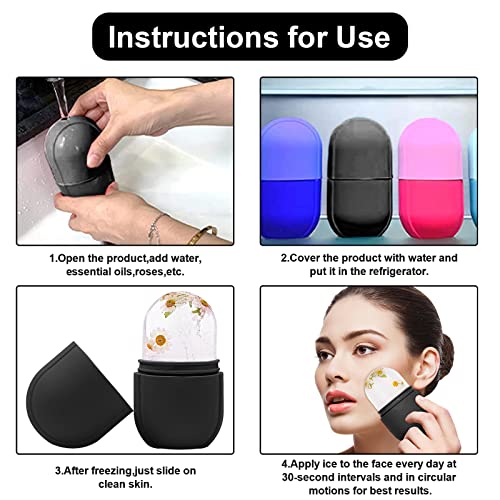 Silicone Ice Roller for Face and Eye Massage - Skin Care Tool to Remove Fine Lines & Shrink Pores