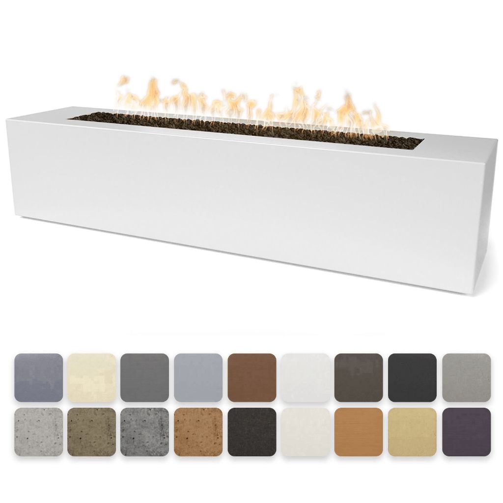 The Outdoor Plus - Carmen 24 Tall GFRC Concrete Rectangle Natural Gas Fire Pit Table 72