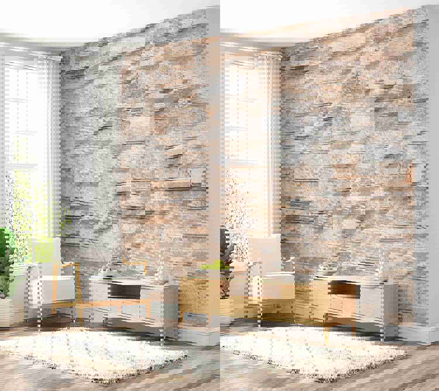 Peel & Stick Wall Mural - Stony Gracefulness - Removable Wall Decals