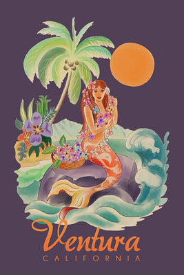 Ventura California Die Cut Mermaid Stickers