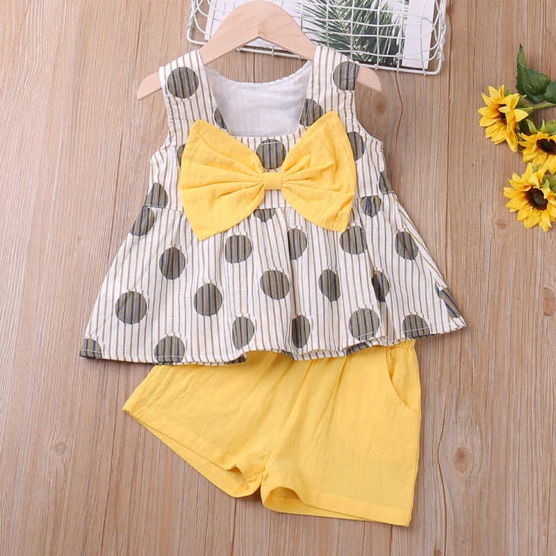 Kids Girls 2 Piece Trendy Summer Clothing Sets