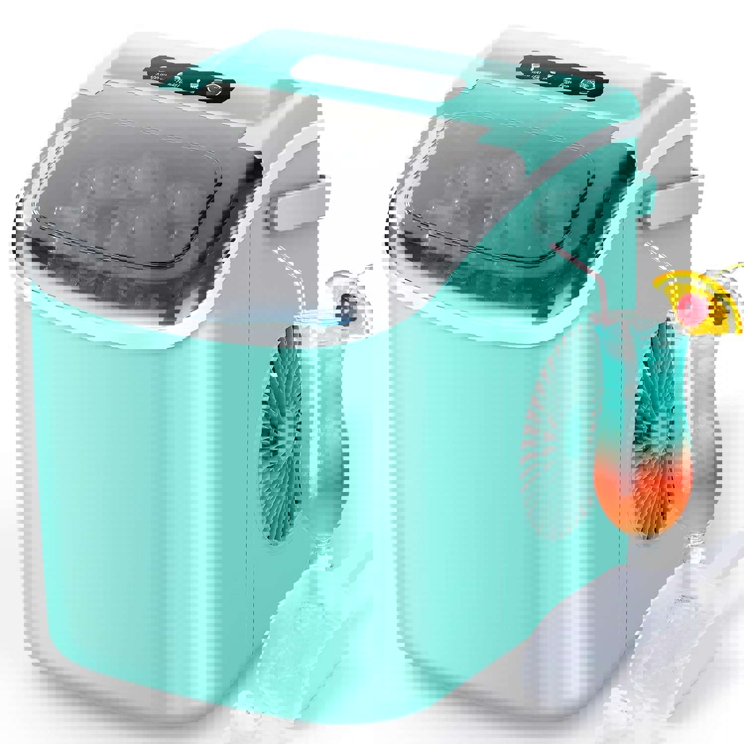 Fast Ice Maker Countertop - 6 Mins, 9 Bullet-Shaped Ice, 26.5Lbs/24Hrs, Portable with Self-Cleaning