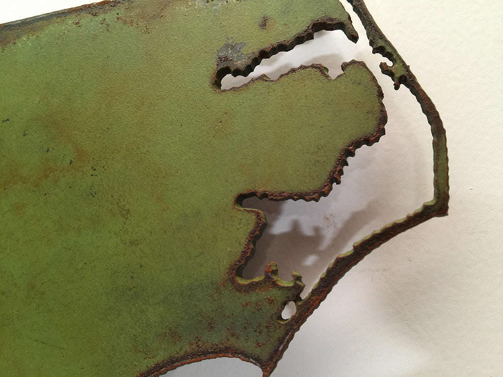 North Carolina Metal Wall Art - Handmade in USA - Custom Size & Patina Color - Free Shipping