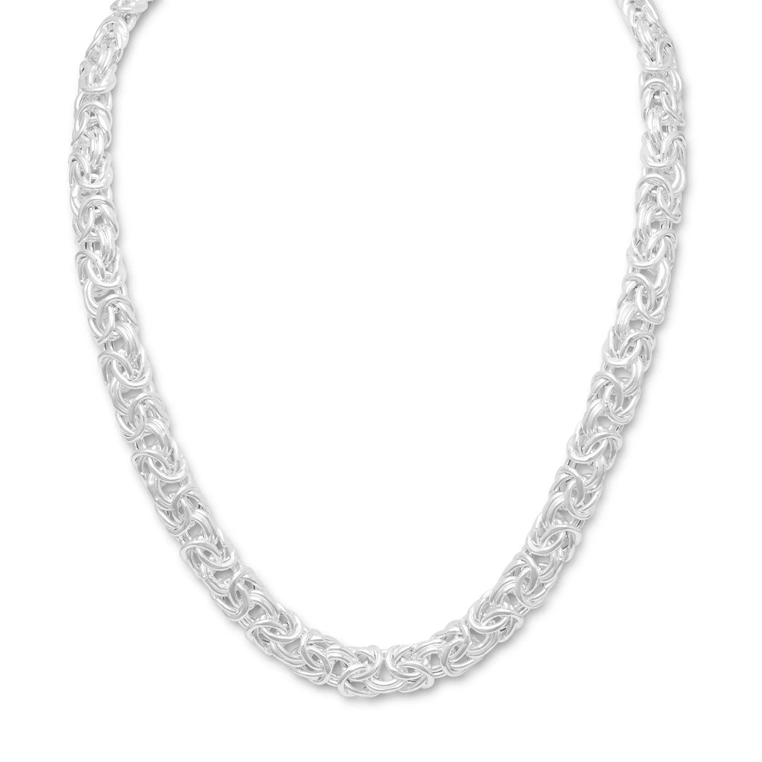 18 Sterling Silver Byzantine Necklace