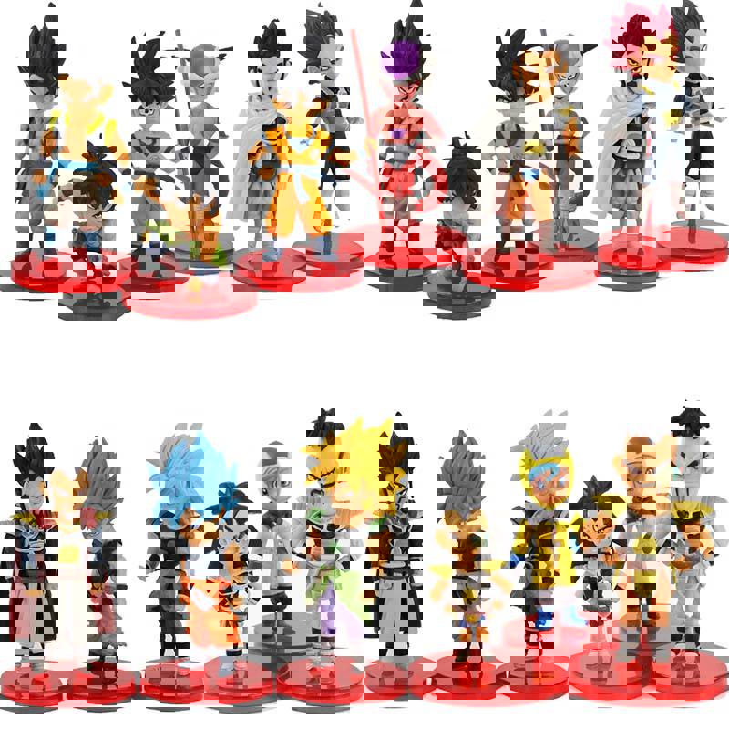 6pcs/set Anime Dragon Ball Figure Toy Super Saiyan Son Goku Broly Vegeta Piccolo PVC Model Doll Gift for Kids