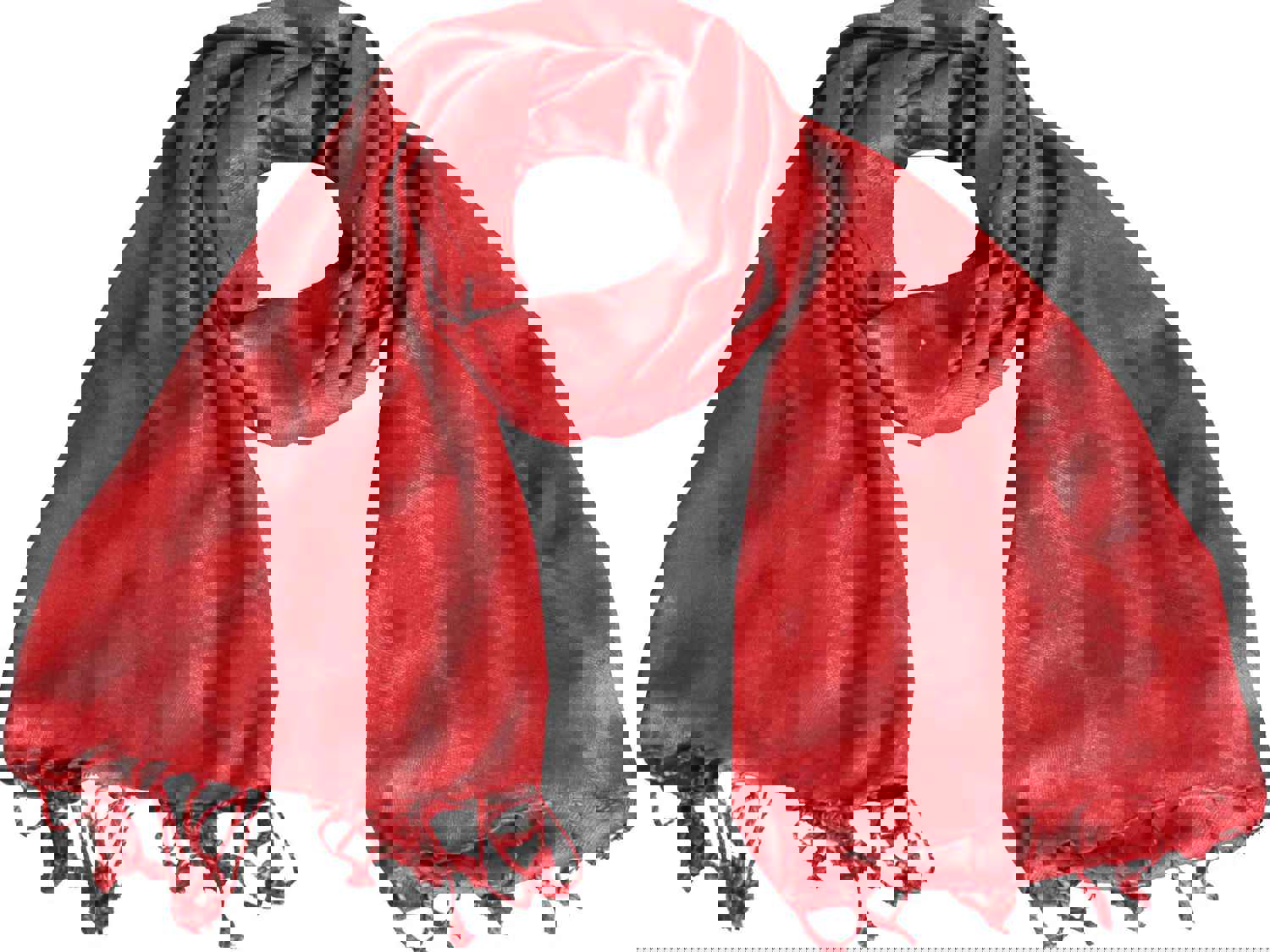 Indian Shawl Scarf for Women - Reversible Viscose Wrap (Red, 70 x 29 inches)