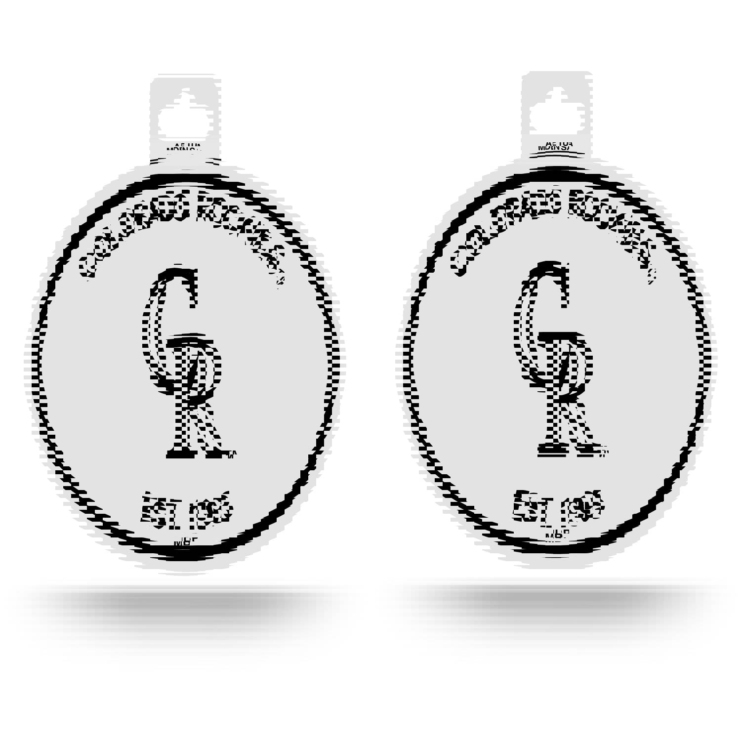 Colorado Rockies Oval Decal Sticker - 3.75 x 5.75 Inches, Black & White, Officially Licensed