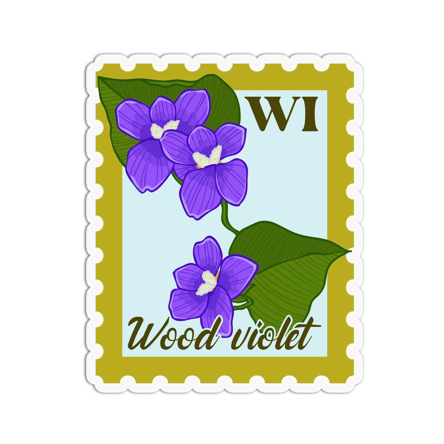 Wisconsin Wood Violet State Flower Stickers