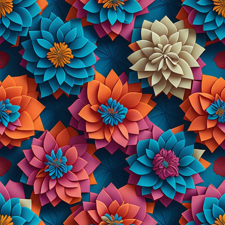 3D Colorful Flower Graphic Tumbler - AI Generated Stainless Steel Insulated Tumbler with Straw