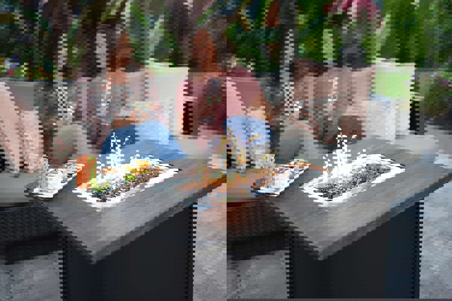 The Marc Propane Gas Fire Pit - 40 in. Rectangular Steel Frame with Electronic Ignition