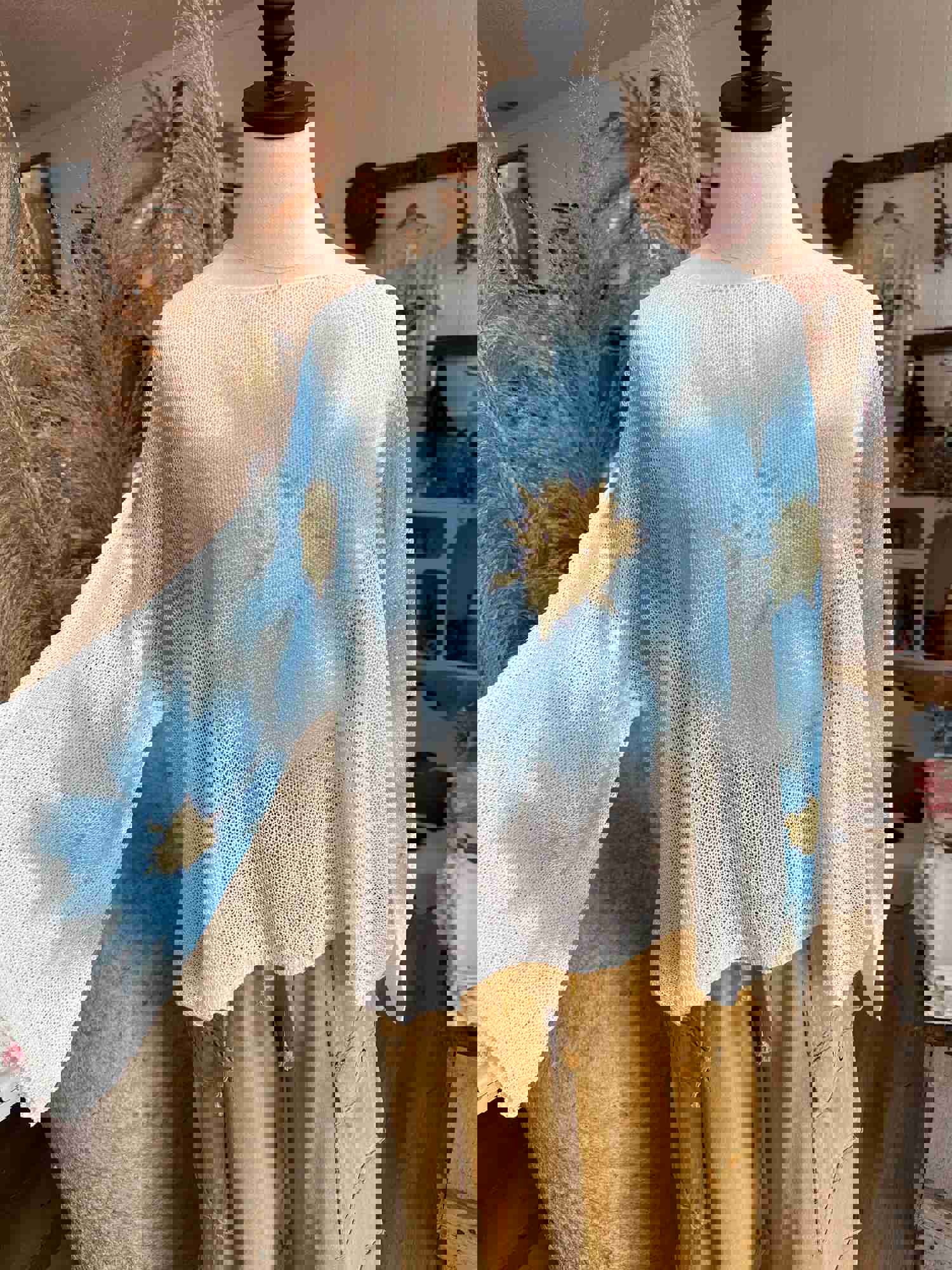 Buy Myself Flowers Sweater - Blue