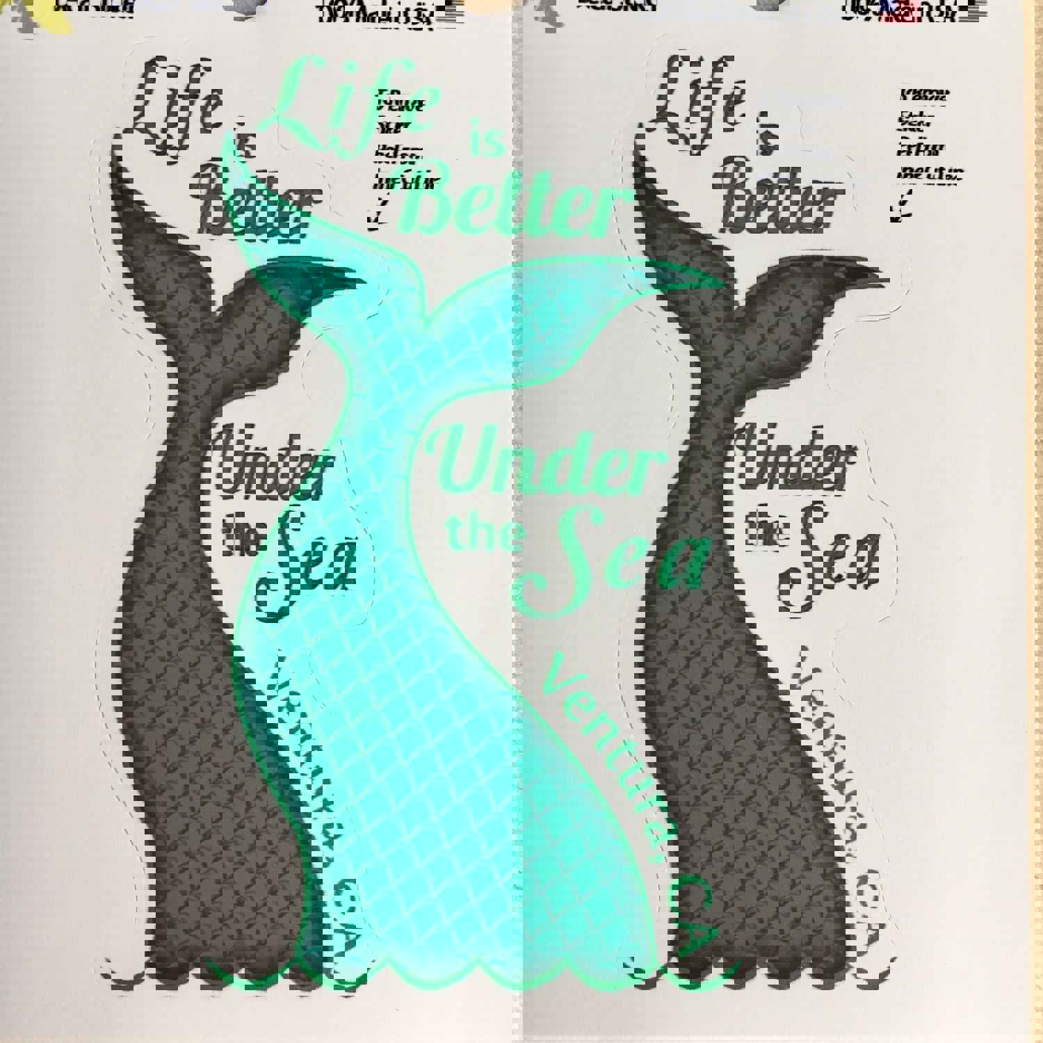 Ventura California Die Cut Mermaid Stickers